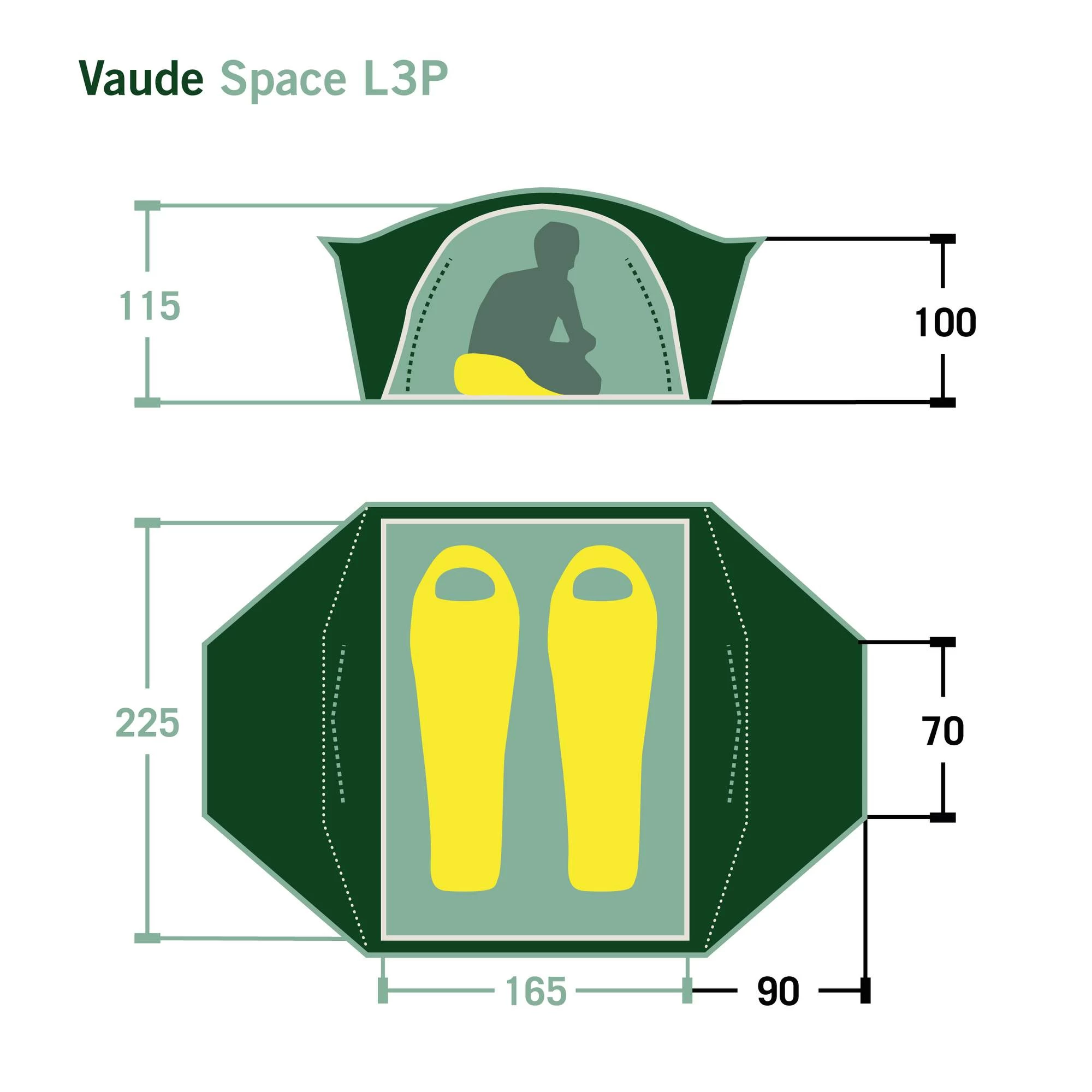 VAUDE SPACE L 3P - Kuppelzelt 2 VAUDE SPACE L 3P - Kuppelzelt – Bild 2
